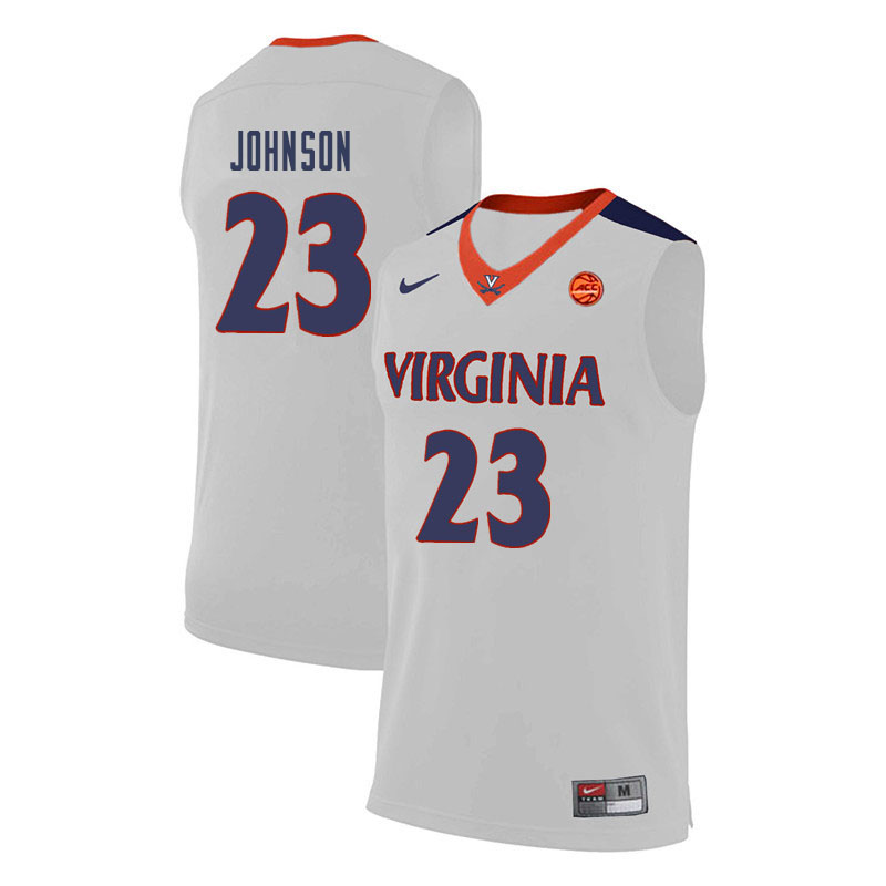 Men Virginia Cavaliers #23 Nigel Johnson College Basketball Jerseys-White - Click Image to Close